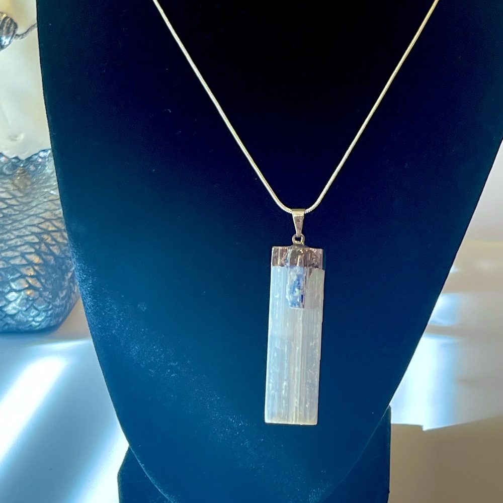 💎 BOGO 💎 Selenite & Blue Kyanite Pendant Necklace